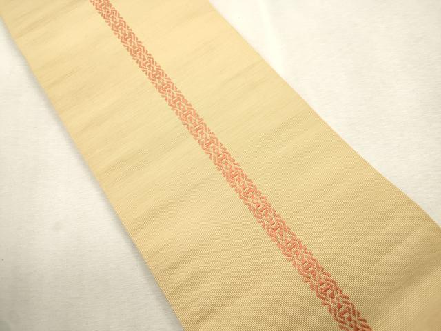 平和屋着物●両面 半幅帯 草花間道 正絹 逸品 CABI7507dy
