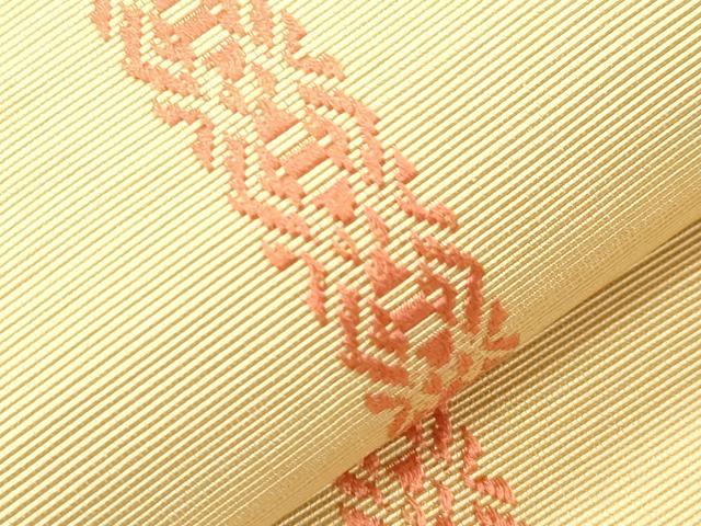 平和屋着物●両面 半幅帯 草花間道 正絹 逸品 CABI7507dy