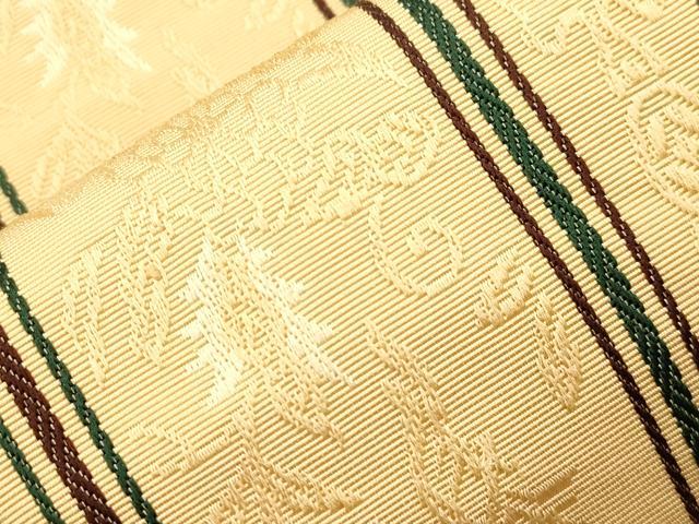 平和屋着物●本場筑前博多織 半幅帯 草花文 正絹 逸品 CABI7511dy