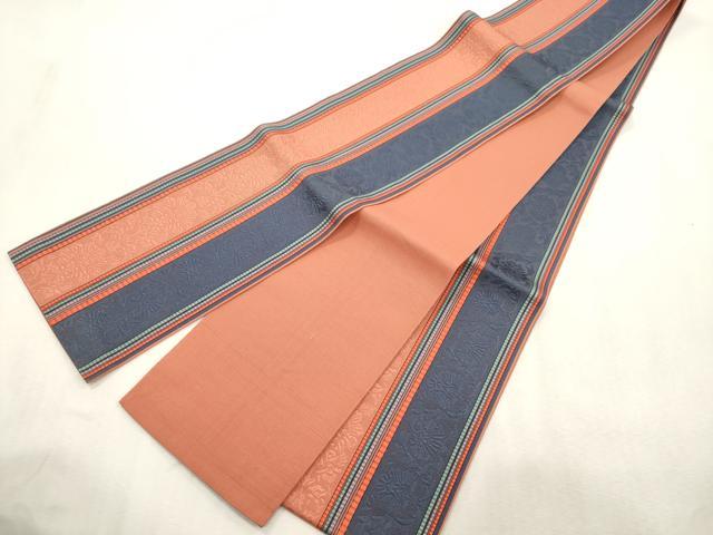 平和屋着物●本場筑前博多織 半幅帯 草花文 正絹 逸品 CABI7513dy