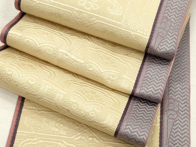 平和屋着物●本場筑前博多織 半幅帯 幾何学文 正絹 逸品 CABI7515dy
