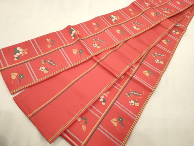平和屋着物●本場筑前博多織 半幅帯 成り物 正絹 逸品 CABI7516dy