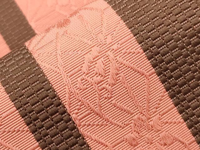 平和屋着物●本場筑前博多織 半幅帯 草花文 証紙付き 正絹 逸品 CABI7529dy