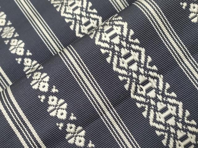 平和屋着物●本場筑前博多織 両面 半幅帯 献上 正絹 逸品 CABI7533dy