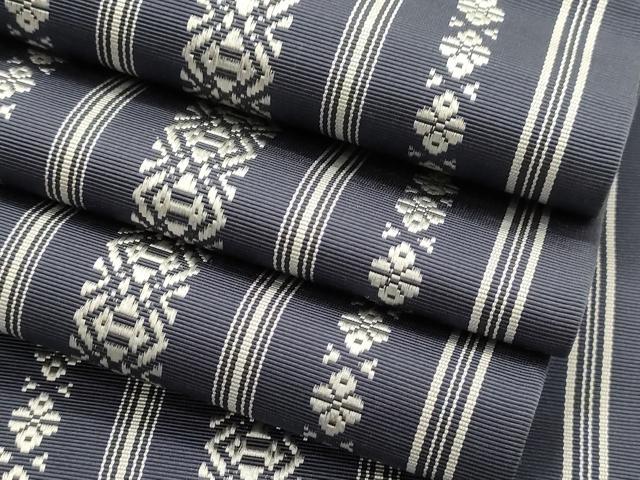 平和屋着物●本場筑前博多織 両面 半幅帯 献上 正絹 逸品 CABI7533dy