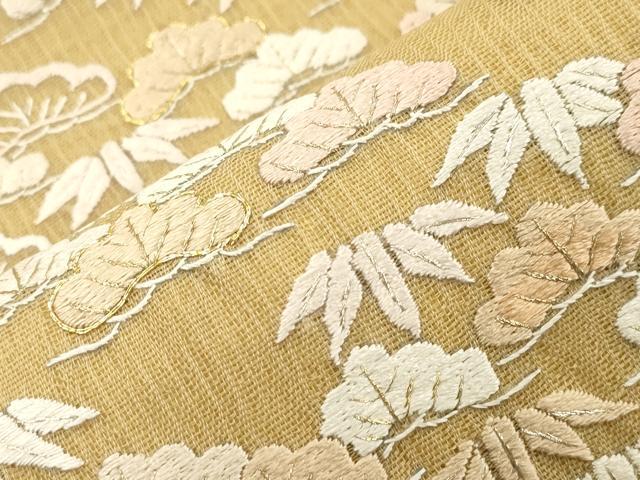 平和屋着物▽中国三大刺繍 相良刺繍 総刺繍 袋帯 スリーシーズン 春夏秋 松竹梅宝尽くし文 正絹 逸品 CABI7537dy