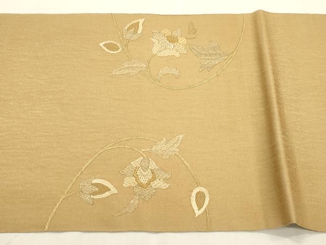 平和屋着物▽太鼓柄袋帯 スリーシーズン 春夏秋 総刺繍 更紗鳥文 金糸 正絹 逸品 未使用 CABI7541dy