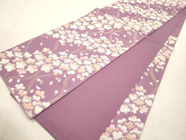 平和屋着物●六通柄袋帯 舞桜文 金糸 正絹 逸品 CABI7550dy