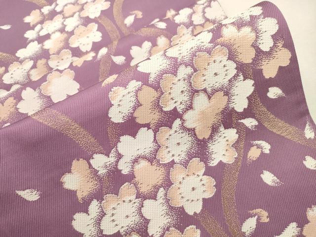 平和屋着物●六通柄袋帯 舞桜文 金糸 正絹 逸品 CABI7550dy