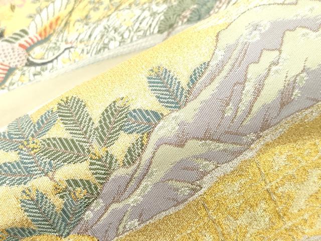 平和屋着物●太鼓柄袋帯 箔金綴 風景文 金糸 正絹 逸品 CABI7554dy
