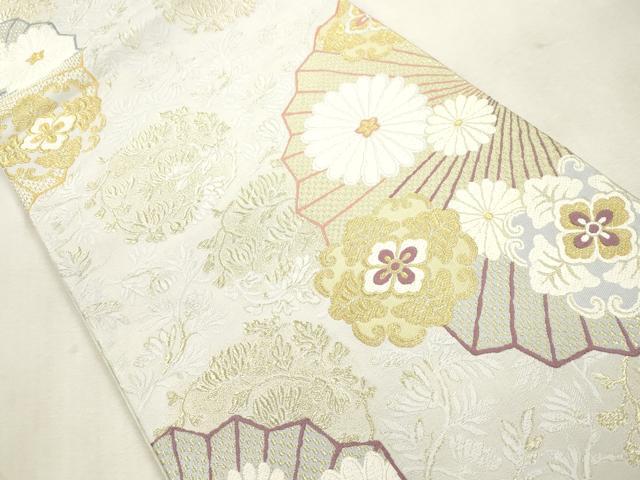 平和屋着物●六通柄袋帯 御香染宮むらさき 舞花文 金糸 正絹 逸品 CABI7570dy