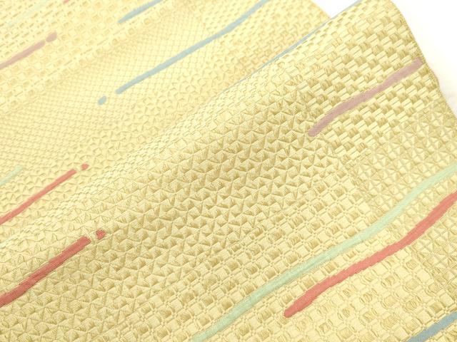 平和屋着物●本場筑前博多織 八寸名古屋帯 抽象文 正絹 逸品 CABI7593dy