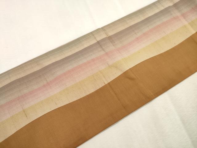 平和屋着物●全通柄九寸名古屋帯 紬地 間道 正絹 逸品 CABI7595dy