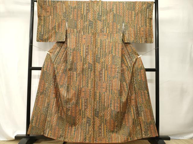 平和屋着物■上質な小紋 更紗花間道 正絹 逸品 CABI7607ev