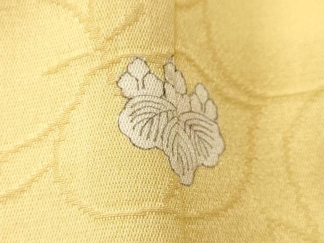 平和屋着物■上質な色無地 花地紋 淡黄色 正絹 逸品 CABI7618ev