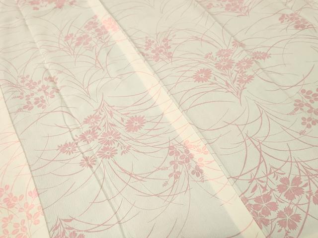 平和屋着物■長襦袢 単衣 芝草花文 正絹 逸品 CABI7627ev
