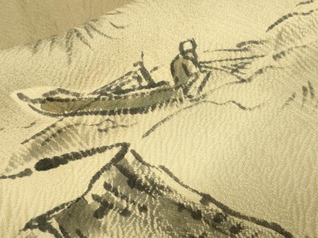 平和屋着物■訪問着 作家物 手描き 人物風景文 暈し染め 正絹 逸品 CABI7652ev