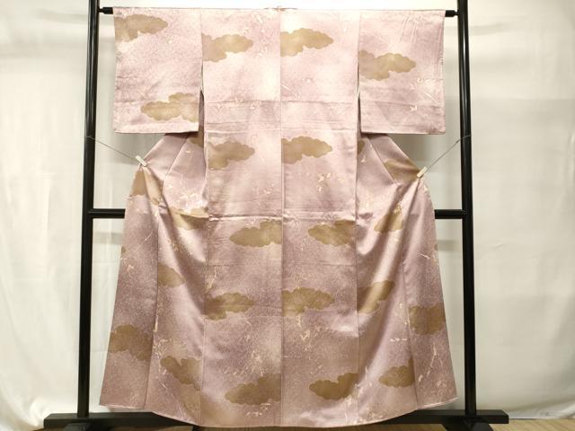 平和屋着物■上質な小紋 雲取り枝花文 暈し染め 正絹 逸品 CABI7666ev