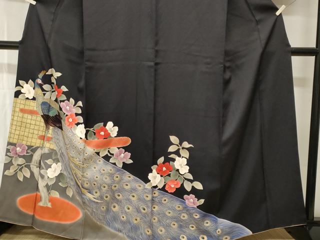 平和屋着物■豪華色留袖 刺繍 孔雀枝椿文 暈し染め 金銀彩 正絹 逸品 CABI7667ev