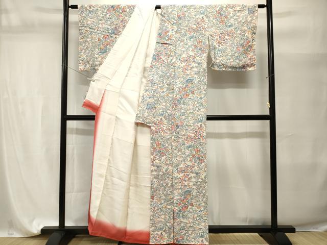 平和屋着物■上質な小紋 型染め 松竹梅流水文 正絹 逸品 CABI7669ev