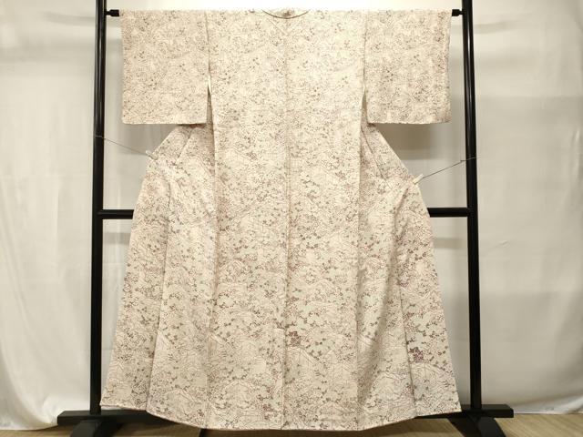 平和屋着物■上質な小紋 屏風草花文 正絹 逸品 CABI7671ev