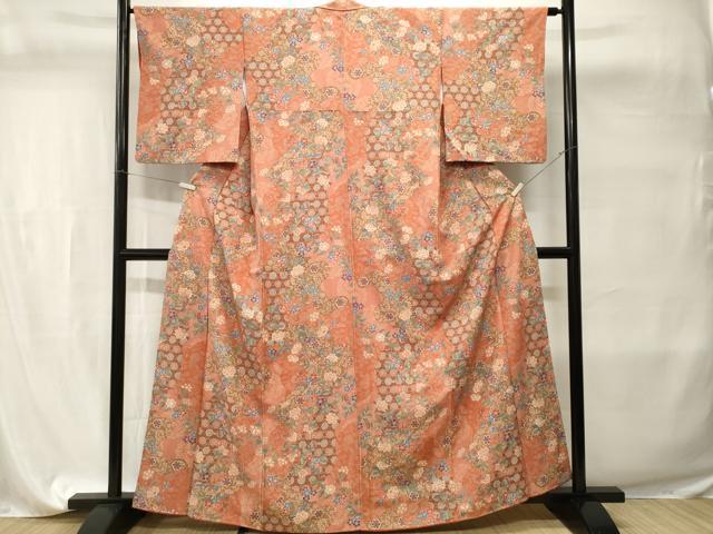 平和屋着物■上質な小紋 更紗枝花文 正絹 逸品 CABI7674ev