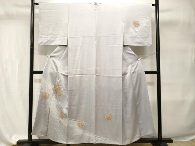 平和屋着物■中国三大刺繍 スワトウ刺繍 訪問着 絞り 雪輪重ね草花文 正絹 逸品 CABI7676ev