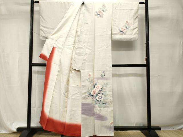 平和屋着物■訪問着 花蝶文 暈し染め 正絹 逸品 CABI7685ev