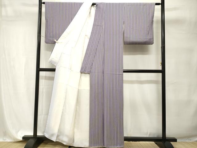 平和屋着物■上質な小紋 縞 正絹 逸品 CABI7686ev
