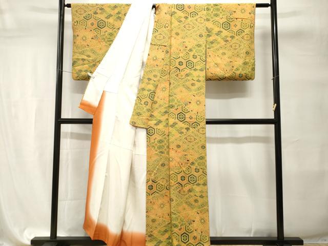 平和屋着物■上質な小紋 切嵌吉祥花文 正絹 逸品 CABI7688ev