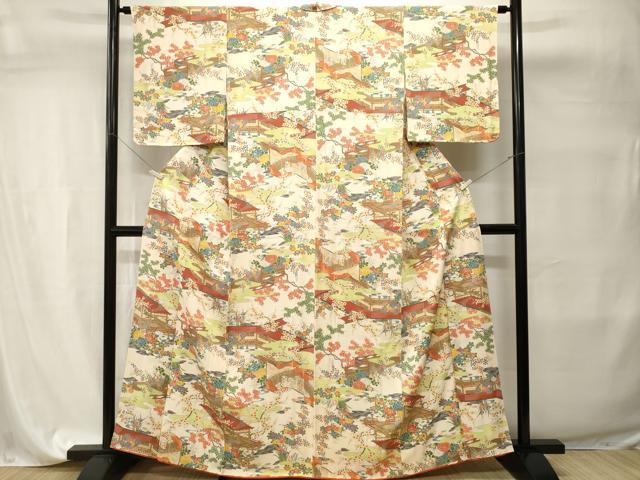 平和屋着物■上質な小紋 風景文 暈し染め 正絹 逸品 CABI7693ev