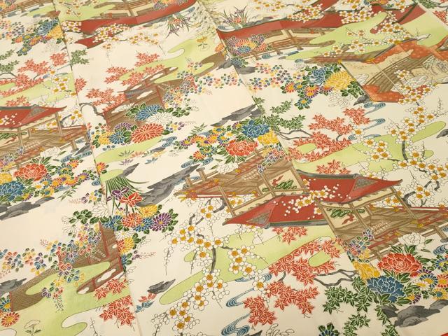 平和屋着物■上質な小紋 風景文 暈し染め 正絹 逸品 CABI7693ev