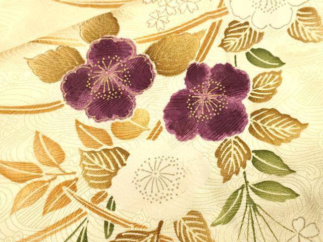 平和屋着物■摺型友禅 京都 多ち花 小紋 枝花文 金彩 正絹 逸品 CABI7694ev