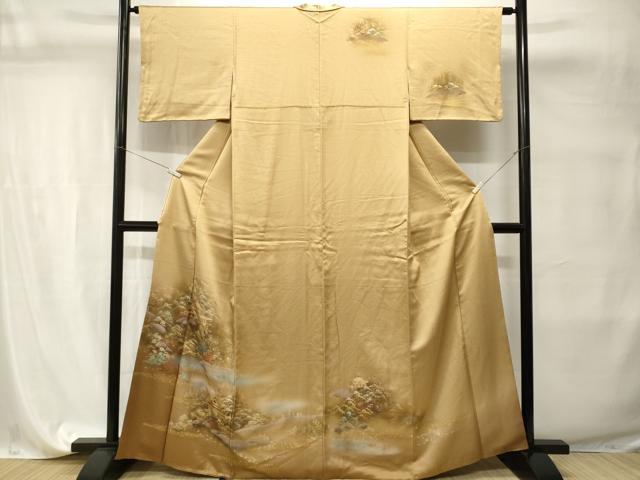 平和屋着物■訪問着 風景文 暈し染め 金彩 正絹 逸品 CABI7696ev