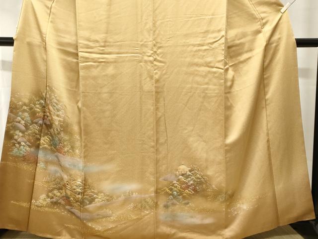 平和屋着物■訪問着 風景文 暈し染め 金彩 正絹 逸品 CABI7696ev