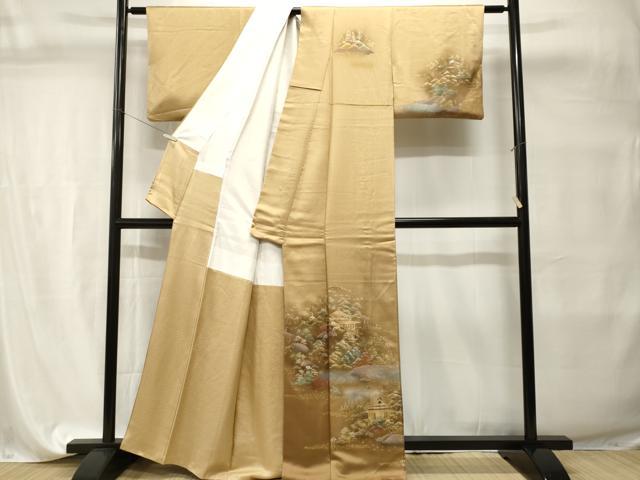 平和屋着物■訪問着 風景文 暈し染め 金彩 正絹 逸品 CABI7696ev