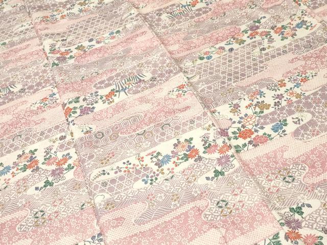 平和屋着物■上質な小紋 エ霞亀甲草花文 正絹 逸品 CABI7698ev