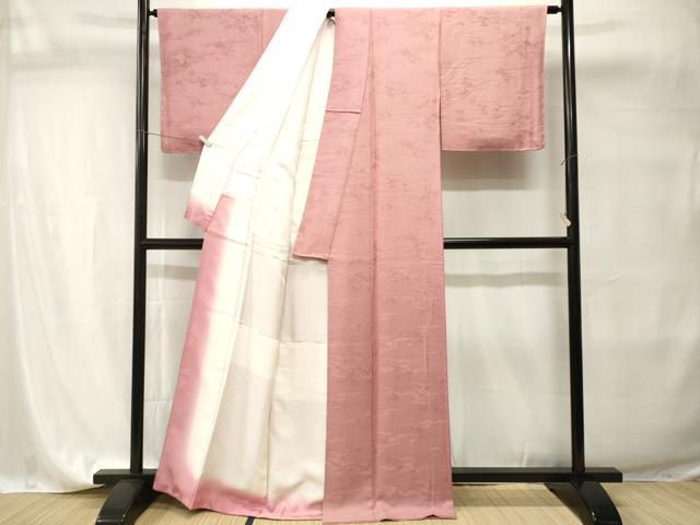 平和屋着物■上質な色無地 破れ色紙亀甲地紋 石竹色 正絹 逸品 CABI7713ev