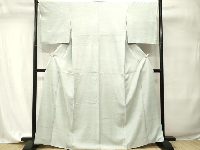 平和屋着物■上質な色無地 杢目地紋 水色 正絹 逸品 CABI7714ev