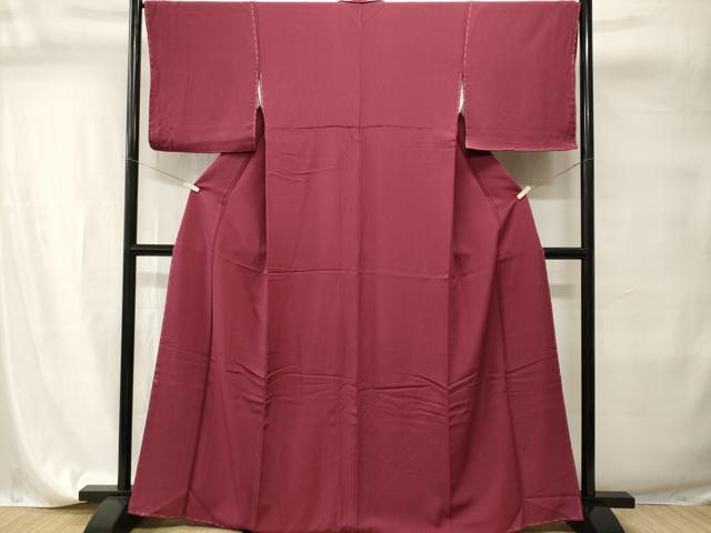 平和屋着物■上質な色無地 葡萄色 正絹 逸品 CABI7718ev