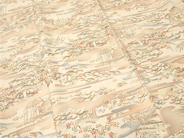 平和屋着物■上質な小紋 御所解文 暈し染め 鬼しぼ縮緬 正絹 逸品 CABI7721ev