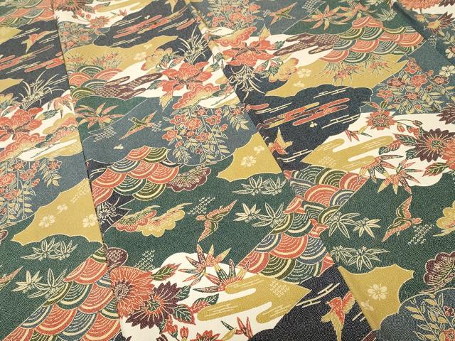 平和屋着物■上質な小紋 松竹梅花鳥文 正絹 逸品 CABI7722ev