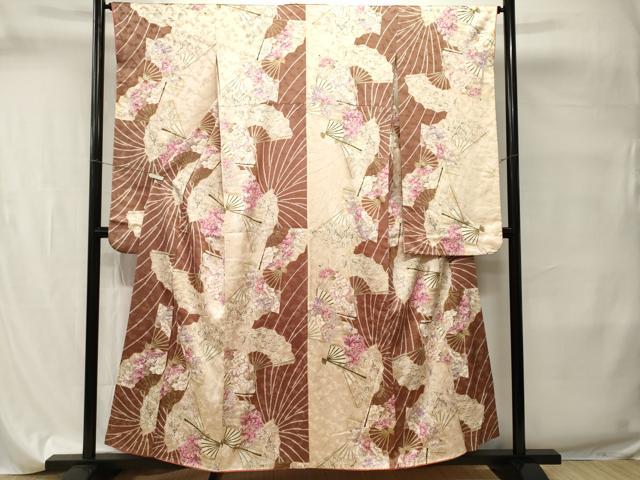 平和屋着物■豪華振袖 扇面草花文 金彩 正絹 逸品 CABI7730ev