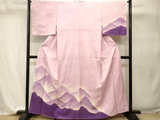 平和屋着物■訪問着 遠山文 扇面地紋 暈し染め 正絹 逸品 未使用 CABI7772ev