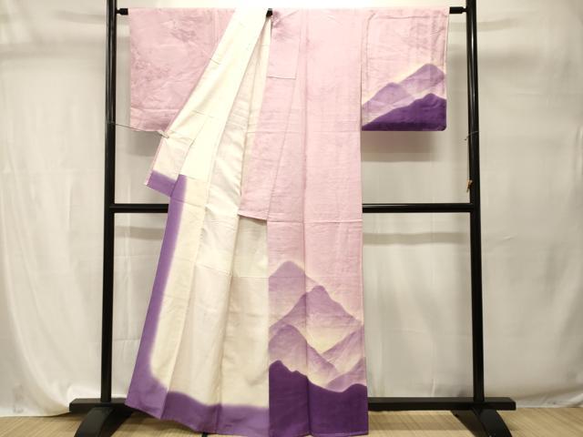 平和屋着物■訪問着 遠山文 扇面地紋 暈し染め 正絹 逸品 未使用 CABI7772ev