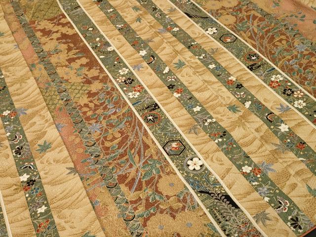 平和屋着物■上質な小紋 吉祥花丸間道 暈し染め 金彩 正絹 逸品 CABI7774ev