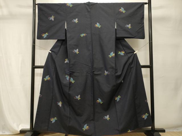 平和屋着物■上質な紬 舞蝶文 正絹 逸品 CABI7778ev