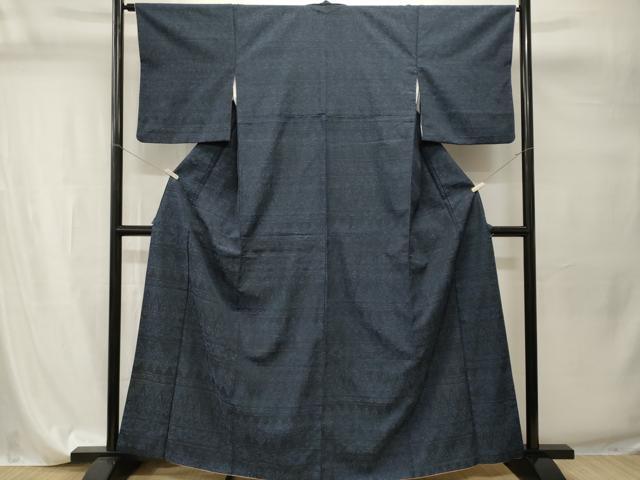 平和屋着物■上質な紬 横段幾何学文 正絹 逸品 CABI7782ev