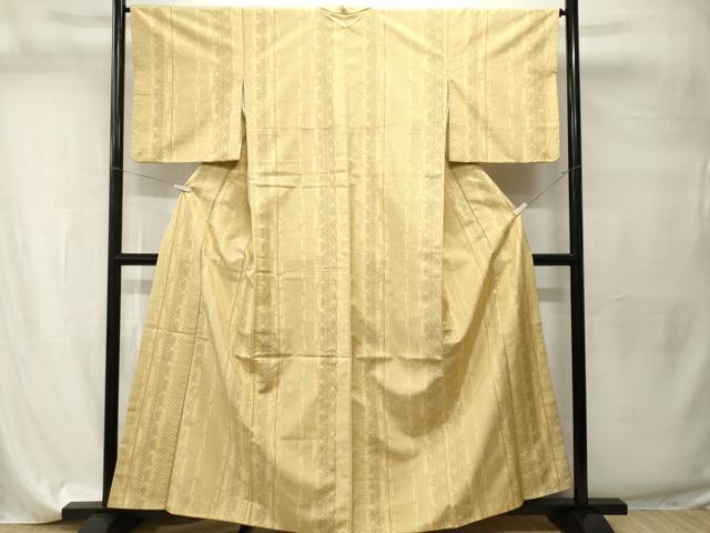 平和屋着物■上質な紬 麻の葉間道 正絹 逸品 CABI7785ev