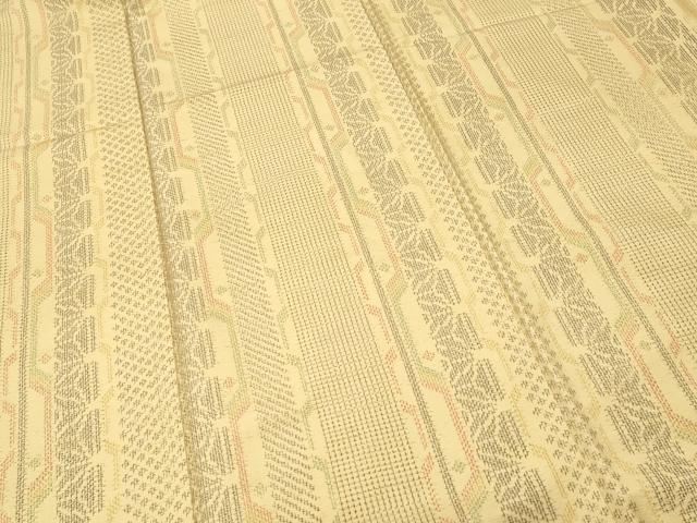 平和屋着物■上質な紬 麻の葉間道 正絹 逸品 CABI7785ev